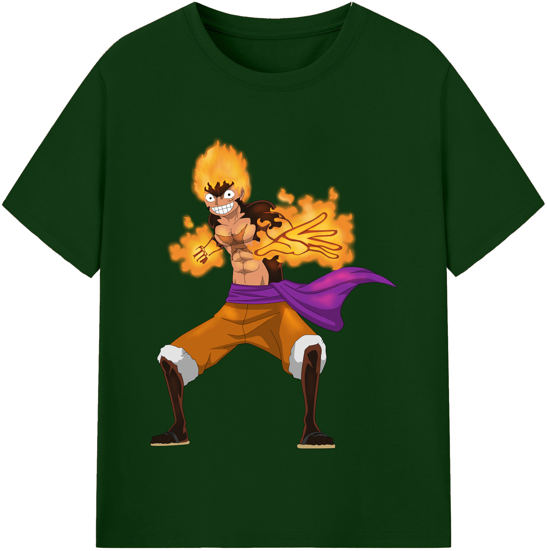 ワンピース モンキー・D・ルフィ ONE PIECE Monkey D. Luffy 綿100％半袖Tシャツ（フロントプリント）